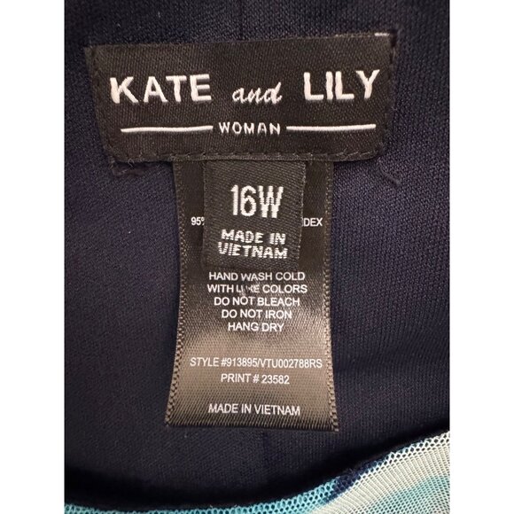 Kate & Lily Floral Print Mesh Dress Size 16W 1X Plus Summer Special Occasion - Picture 5 of 7